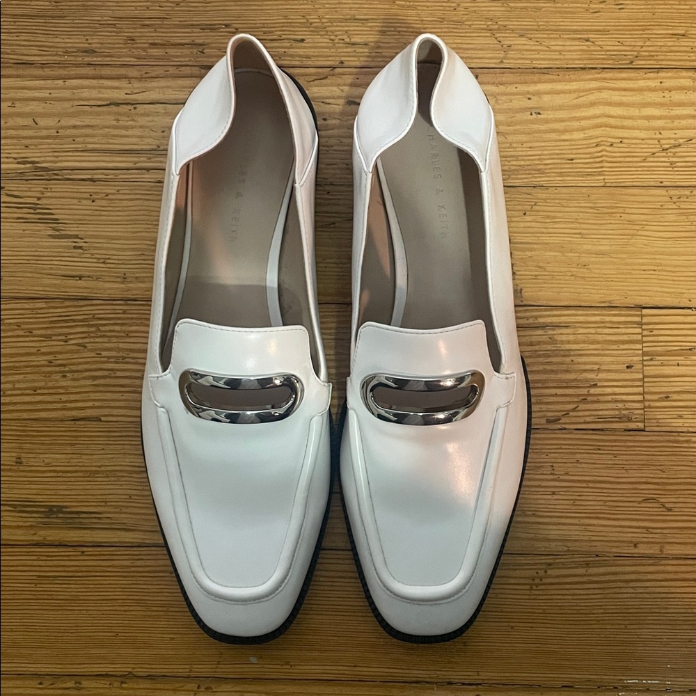 NEW Charles & Keith White Women’s Loafer